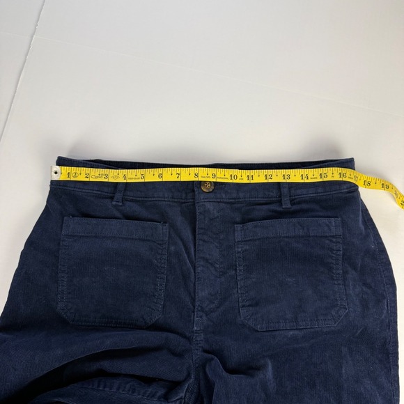 Loft The Palmer Wide Leg Corduroy Pants Navy Blue Curvy High Rise Womens 12 - Picture 6 of 11
